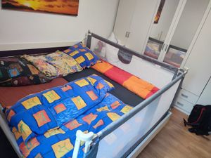 3x Bettgitter Bettschutzgitter Kinderbettgitter Babybettgitter Rausfallschutz für Bett Grau(2x200cm+1x180cm)(Nicht geeignet für Springbetten) Kunden-Foto 2