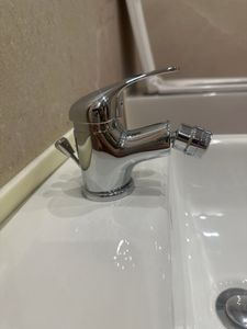 SCHÜTTE VICO, Waschtischarmatur mit Zugstange, Wasserhahn Bad mit Ablaufgarnitur,  Chrom Kunden-Foto 1