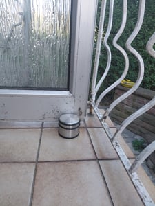 8 x Türstopper aus Edelstahl, Gummi-Schutz, Puffer für schwere Türen und Fenster, HBT: ca. 7,5x9,5x9,5 cm, silber Kunden-Foto 1