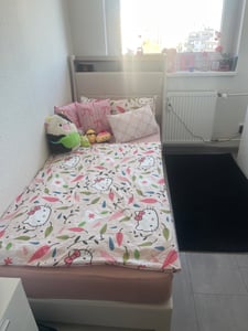 Flieks Polsterbett 180x200cm mit USB, Jugendbett Doppelbett mit Lattenrost und Stauraum, Stauraumbett mit LED, Leinen, Grau Kunden-Foto 11