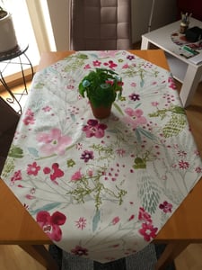 PVC Tischdecke Bloom Blumen bunt Wachstuch - Breite & Länge wählbar - abwaschbare Tischdecke Frühling, Größe:90 x 90 cm Kunden-Foto 1