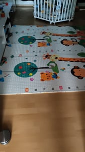 CCLIFE Baby Spielmatte Krabbelmatte 196x176x1cm, Schadstofffrei, Faltbar & Rutschfest ,Meereswelt & Pilzland Kunden-Foto 1