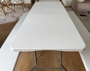 Table de jardin pliante 180cm + 2 bancs Photo du client 1