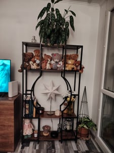 Tribesigns 5-stöckiges Bücherregal und Bücherregal, hohes Vintage-Bücherregal mit 12 offenen Ausstellungsböden, Bücherregal aus Holz mit Metallrahmen Kunden-Foto 2