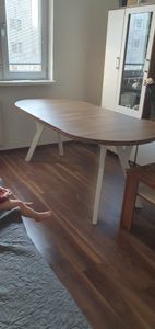 Esstisch Rund Evo, Moderner Esstich Ausziehbar, Tisch mit Stabile Konstruktion, Durchmesser 80 - 130 cm, Farbe Weiß Kunden-Foto 2