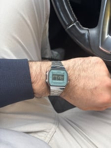 Casio A168WA-3AYES Vintage Digital Uhr Hellgrau Uni Kunden-Foto 2