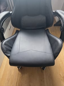 GOTAGEE Gaming-Stuhl Bürostuhl Ergonomischer Gaming Sessel mit Lendenwirbelstütze Fußstütze mit Katzenohren Kopfkissen Höhenverstellbar Schwarz Kunden-Foto 2