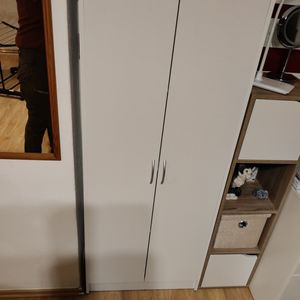 VEVOR Küchen-Vorratsschrank, 60" hoher Vorratsschrank für Lebensmittel, 110 Pfund, freistehender Vorratsschrank mit 3 Regalen (2 verstellbar), Vorratskammer aus Holzwerkstoff für Küche, Esszimmer Kunden-Foto 1