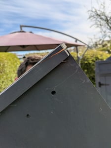 Outsunny Gartenschrank Geräteschuppen mit Fachböden Asphaltdach Holz Blau Kunden-Foto 2