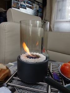 UISEBRT Kominek stołowy na etanol ze stali nierdzewnej Deco Fire Glass Biokominek stołowy na etanol do użytku wewnątrz i na zewnątrz, w tym gaśnica Okrągły typ A Zdjęcie produktu od klienta nr 2