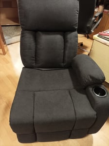 FCH Elektrisch Aufstehhilfe Massagesessel mit Massage Wärmefunktion, Ruhesessel mit Becherhalter, Fernbedienung und Seitentasche, TV Sessel，Schwarz Kunden-Foto 2