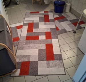 Teppich-Läufer auf Maß New York Graues Design mit Farbakzenten in Gelb 80 x 200 cm Kunden-Foto 1