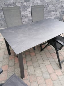 MFG Lofttisch 160x90 cm, Gestell: anthrazit, Plattendekor: dark-stone Kunden-Foto 1