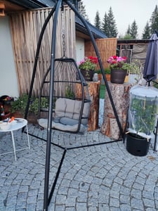 COSTWAY rám pro závěsné křeslo se stativem do 200 kg, rám pro závěsné křeslo, rám pro závěsné křeslo, kov, stojan na závěsné křeslo, výška 218 cm Fotografie od zákazníka č. 1
