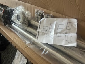 YZNAHRE Edelstahl Treppengeländer 180cm Handlauf Geländer Brüstung mit 2 Pfosten Bausatz Treppen für Innen und Außen, 5 Querstreben Kunden-Foto 1