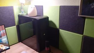 12 Stück Akustikpaneele selbstklebend hohe Dichte Wanddekoration Orange 30*30cm Kunden-Foto 2