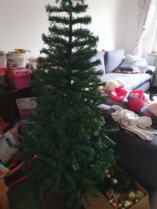 FCH 150 cm Umelý vianočný stromček s 350 špičkami PVC, jedľa so stojanom, zelená Fotografia od zákazníka č. 12