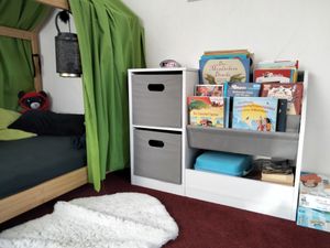 SoBuy KMB76-W Bücherregal Kinder Kinderregal mit Boxen Aufbewahrungsregal Kinder Spielzeugregal Kinderzimmer Möbel weiß BHT ca. 80x61x30cm Kunden-Foto 1