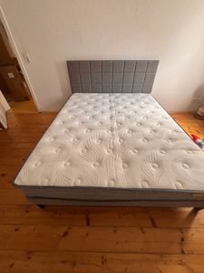 Yaheetech Polsterbett 160 x 200 cm, Doppelbett mit höhenverstellbarem Kopfteil, Bettrahmen Bettgestell mit Lattenrost, Beige Kunden-Foto 4