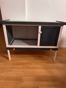 vidaXL Kaninchenstall 1 Ebene Grau Holz Kunden-Foto 2
