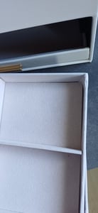 Schmuckbox, Schmuckschatulle, Schmuckkästchen, Schmuck Organizer, mit 3 Ebenen, 2 Schubladen, für Ringe, Halsketten, Ohrringe, Armbänder, Schwarz Kunden-Foto 4