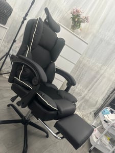 Gaming-Stuhl mit Ventilator, Bürostuhl, Luftkühler und Kühlung – Belüfteter Kühlsitz, mit Liegefunktion,  sanfte Vibrationsmassage, Schwarz Kunden-Foto 22