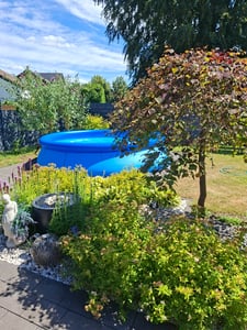 Intex 28026 Poolabdeckung,blau,  Material: Vinylfolie, 396x396x30 cm Kunden-Foto 1
