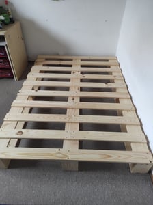 Lermowood Palettenbett 90 x 200 cm Eiche Holzbett Massivholzbett Bett aus Paletten Seniorenbett Kinderbett Jugendbett Kunden-Foto 1