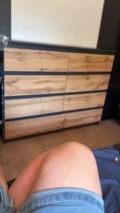 FURNICA - GABRIEL - Kommode / Sideboard mit 8 Schubladen - Anthrazit Grau / Wotan Eiche H92cm B120cm T33cm Kunden-Foto 2