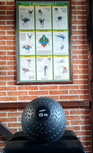 Rebel RBA-3108-15 Medicinball Slam Ball, 23 cm, 15 kg, nero Foto del cliente 1