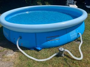 Aufstellpool-Set Ø 396 x 84 cm Rattan Kunden-Foto 1