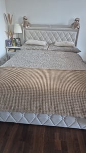 ProximaX Polsterbett 160x200cm mit Ladefunktion (USB&Typ-c), Jugendbett Doppelbett Stauraumbett mit LED, Hydraulisches Boxspringbett,  Beige Kunden-Foto 2