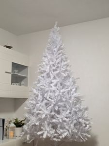 COSTWAY 240cm albero di Natale artificiale con 1138 punte, aghi in PVC e supporto in metallo, albero di Natale ideale per casa, ufficio e negozi, bianco Foto del cliente 15