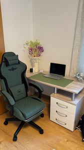 GTPLAYER Herná stolička, ergonomická hráčska stolička z látky s bedrovou opierkou, PC stolička s rozšíreným operadlom, nosnosť do 150 kg, ľahká Fotografia od zákazníka č. 1