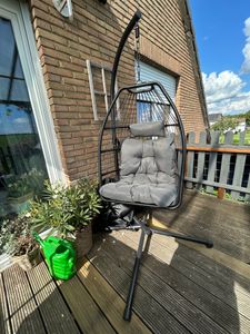 Fauteuil suspendu Ariane avec structure et coussin 160kg - gris foncé Photo du client 3