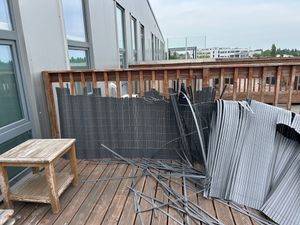 LZQ 200x500cm Sichtschutzmatte PVC Bambus Sichtschutz Garten Sichtschutzzaun Balkon Zaun Windschutz Balkonverkleidung, Anthrazit Kunden-Foto 4
