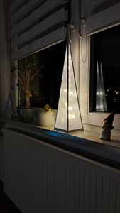 Osvetlený kužeľ s 20 teplými bielymi LED diódami a rotujúcimi hviezdami Fotografia od zákazníka č. 2