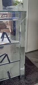 Nachttisch, Verspiegelter Nachttisch, 3 Schubladen Beistelltisch, Beistelltisch Nachttisch Kunden-Foto 5