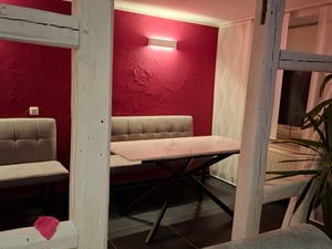 Obdĺžnikový jedálenský stôl Flieks s kovovými nohami, jedálenský stôl, rozkladací kuchynský stôl, pracovný stôl s nohami v tvare X, 180x70x76 cm, biely Fotografia od zákazníka č. 1