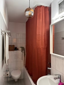 MSV Premium Anti-Schimmel Textil Duschvorhang - Anti-Bakteriell, waschbar, 100% wasserdicht - Polyester, „Safran Gelb“ 180x200cm Kunden-Foto 1