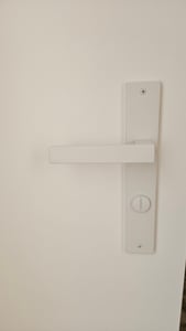 Weiß Türbeschlag CUBE WC-Langschildgarnitur für Badtüren WC Türbeschlag; Türgriff; Türklinke Kunden-Foto 12