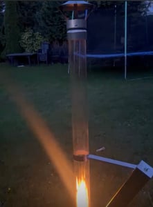 Eden Outdoor Feuerrohr Klassik,Edelstahl Feuersäule und Pelletfackel, Elegante Terrassenheizer und Gartenkamin, stilvolles Terrassenfeuer, langlebig und wetterfest Kunden-Foto 1