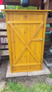 Armoire de jardin adossée Taman 75 x 56 x 118 cm - marron Photo du client 1