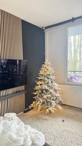 Yorbay 210cm Künstlicher Weihnachtsbaum  Tannenbaum mit Beleuchtung Weiß Schneeflocken LED  für Weihnachten-Dekoration Kunden-Foto 15