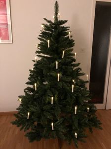 Salcar Künstlicher Weihnachtsbaum 180 cm Tannenbaum mit natürlichen Zweigfarben und Echtholzständer Christbaum Nordmanntanne, mit 730 Zweigen Kunden-Foto 1