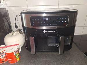 Doppelter Heißluftfritteuse mit Sichtfenster, 10L(4Lx6L) 2600W Kapazität Doppel Airfryer, 12-in-1 Programme, Air Fryer mit Touchscreen, DualZone Pro Kunden-Foto 1