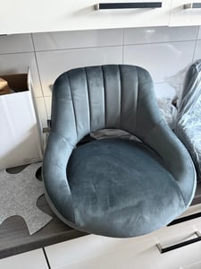 Barhocker HLO-CP278 Samt weiß  dunkelgrau Kunden-Foto 1