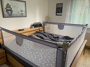 3x Bettgitter 200cm Bettschutzgitter Kinderbettgitter Babybettgitter Rausfallschutz für Bett Grau (Nicht geeignet für Springbetten) Kunden-Foto 3