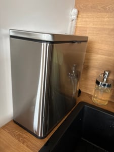 eluno Biomülleimer 6L mit Geruchsfilter, zum Hängen, Stellen oder Kleben, Komposteimer, 3 Montagearten, matt schwarz Kunden-Foto 1