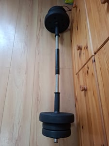 SONGMICS Hantelset, Hanteln mit Verbindungsstahlrohr, 2-in-1-Kurzhantel, 2 x 15 kg, Workout, Fitnesstraining, Gewichtheben für Zuhause Kunden-Foto 21